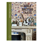 Book titled 'The Bible of British Taste' by Ruth Guilding with decorative cover and fireplace.
