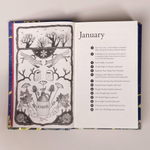 bookspeed - almanac: a seasonal guide to 2027 book spread of january - winter's moon