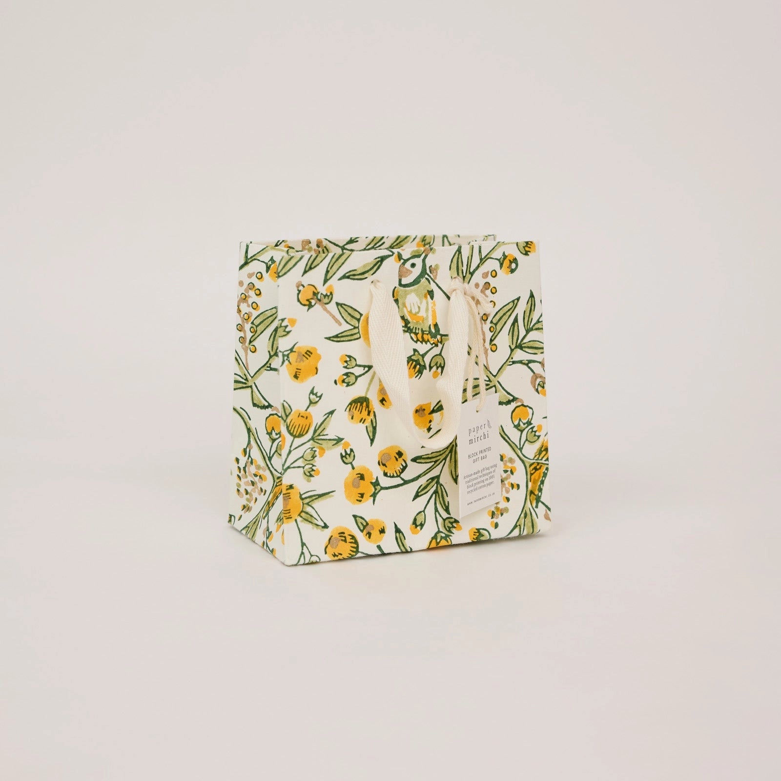 Block Printed Luxury Gift Bags - Small (Sunshine) - Winter's Moon 