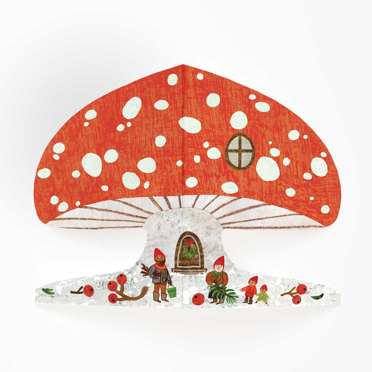 'Snowy Mushroom' Die-Cut Greetings Card - Winter's Moon 