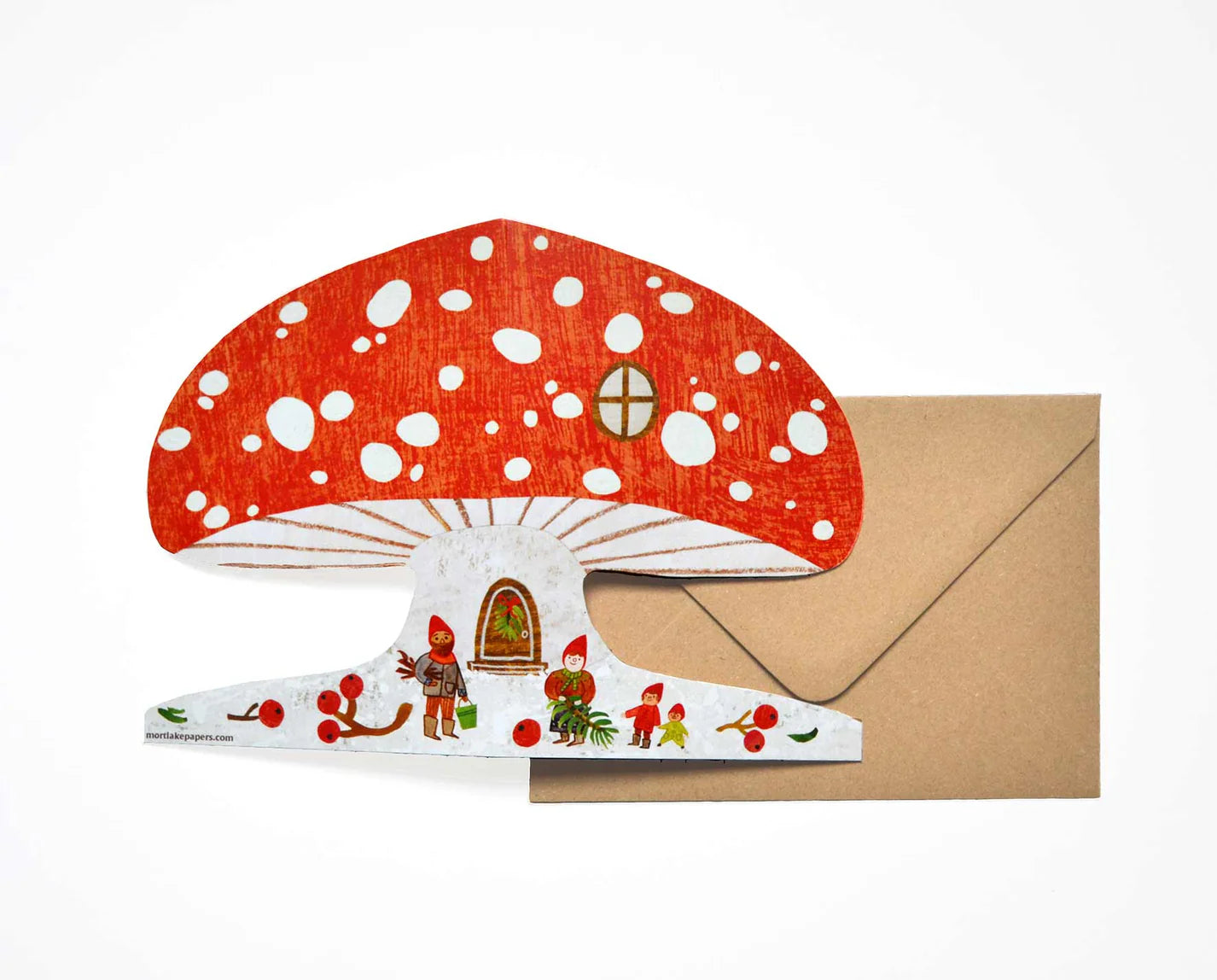 'Snowy Mushroom' Die-Cut Greetings Card - Winter's Moon 