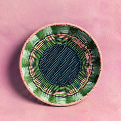 Maegan Woven Bowl - Pink + Navy - Winter's Moon 