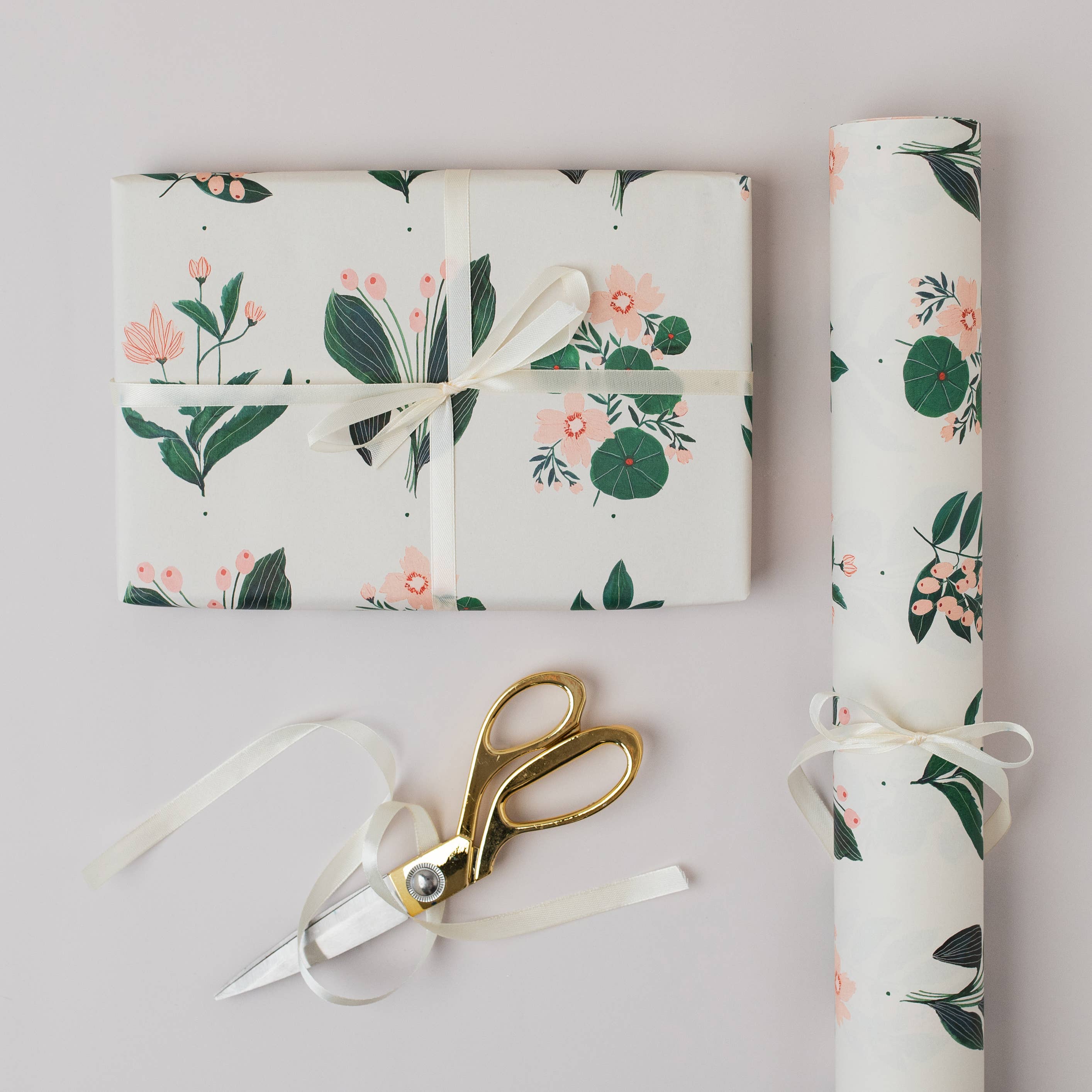 'Floral Blush' Wrapping Paper - Winter's Moon 