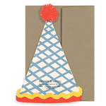 isatopia - die cut birthday hat card reverse with brown envelope - winter's moon