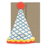 isatopia - die cut birthday hat card reverse with brown envelope - winter's moon