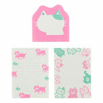 stone marketing - new aji gami retro memo pad with cat motifs in pink and blue on white background - winter's moon