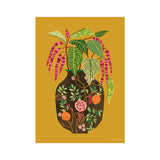 brie harrison - Amaranthus print on white background - winter's moon