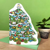 'Cat Christmas Tree' Greetings Card - Winter's Moon 
