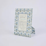 Block Printed Picture Frame - Floral Blue Stone (4x6)