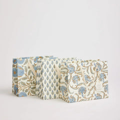 Block Printed Luxury Gift Bags - Medium (Bluestone) - Winter's Moon 