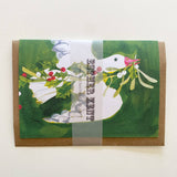 esther kent - christmas goose pop-out mantelpiece card - winter's moon