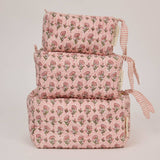 Organic Cotton Toiletry Bag (Large) - Ditsy Floral Blush