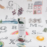 Bamboo Baby Swaddle Blanket - Alphabet Print