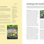 gardners - rhs garden almanac 2027 book spread about salmon recipe - winter's moon