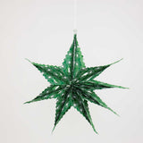 Large Handmade Paper 'Sirius' Star Decoration - Green
