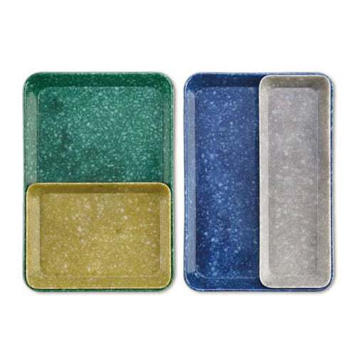 Set of four speckled trays in multiple colours