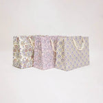 Block Printed Luxury Gift Bags - Large (Lavender) - Winter's Moon 