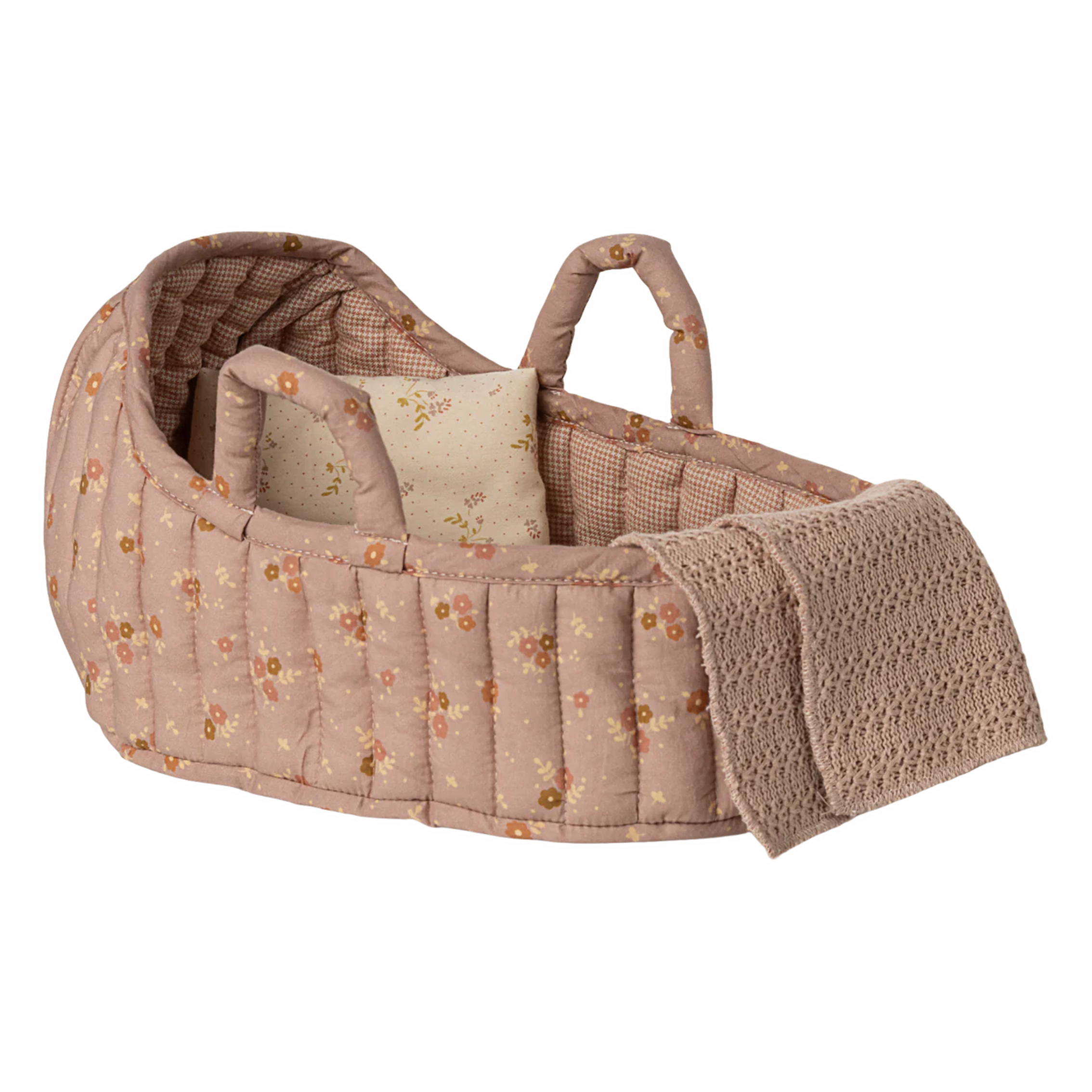 maileg - large rose carry cot - winter's moon