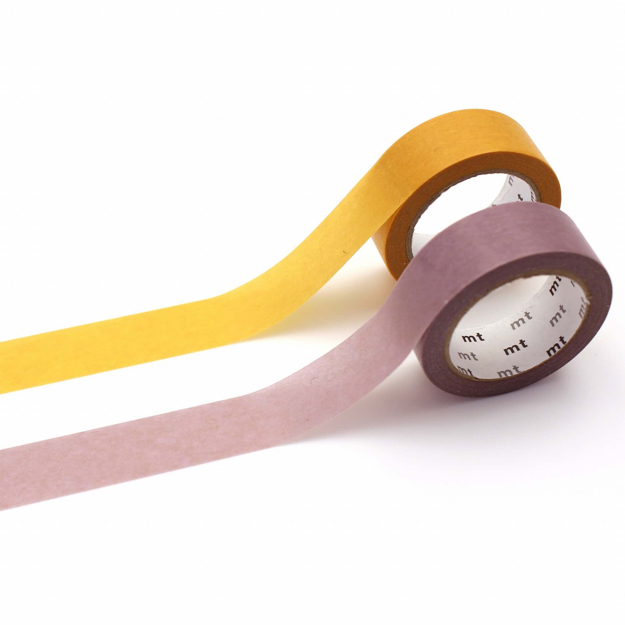 MT upcycle tape - yellow and lavender tape on white background - winter's moon