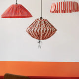 Cotton Pendant Lampshade - Red Stripe