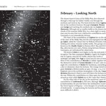 bookspeed - inner spread of the 2027 night sky almanac about the february sky - winter's moon