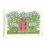 elizabeth harbour designs - flat rabbit house diorama pop-up card on white background - winter's moon