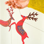 Hand-Printed Reindeer Paper Garland - Winter's Moon 