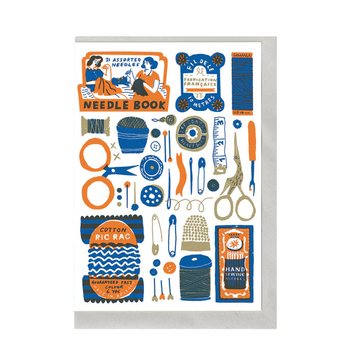 'Sewing Collection' Greetings Card - Winter's Moon 