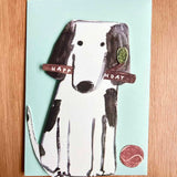 laura skilbeck - dog and ball happy birthday card with envelope - winter's moon