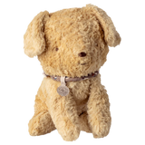 maileg - small soft sand puppy on white background - winter's moon
