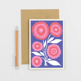 studio wald - peony greetings card on pale background - winter's moon
