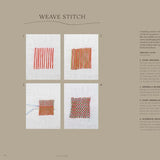 bookspeed - threads embroidery book inner spread about weave stitch - winter's moon