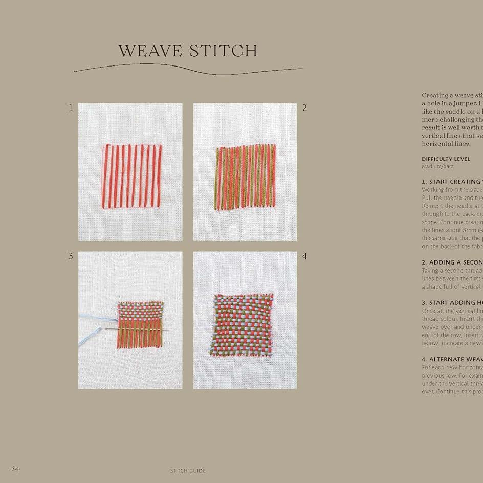 bookspeed - threads embroidery book inner spread about weave stitch - winter's moon