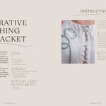 bookspeed - threads embroidery book inner spread about decorative stitching - winter's moon