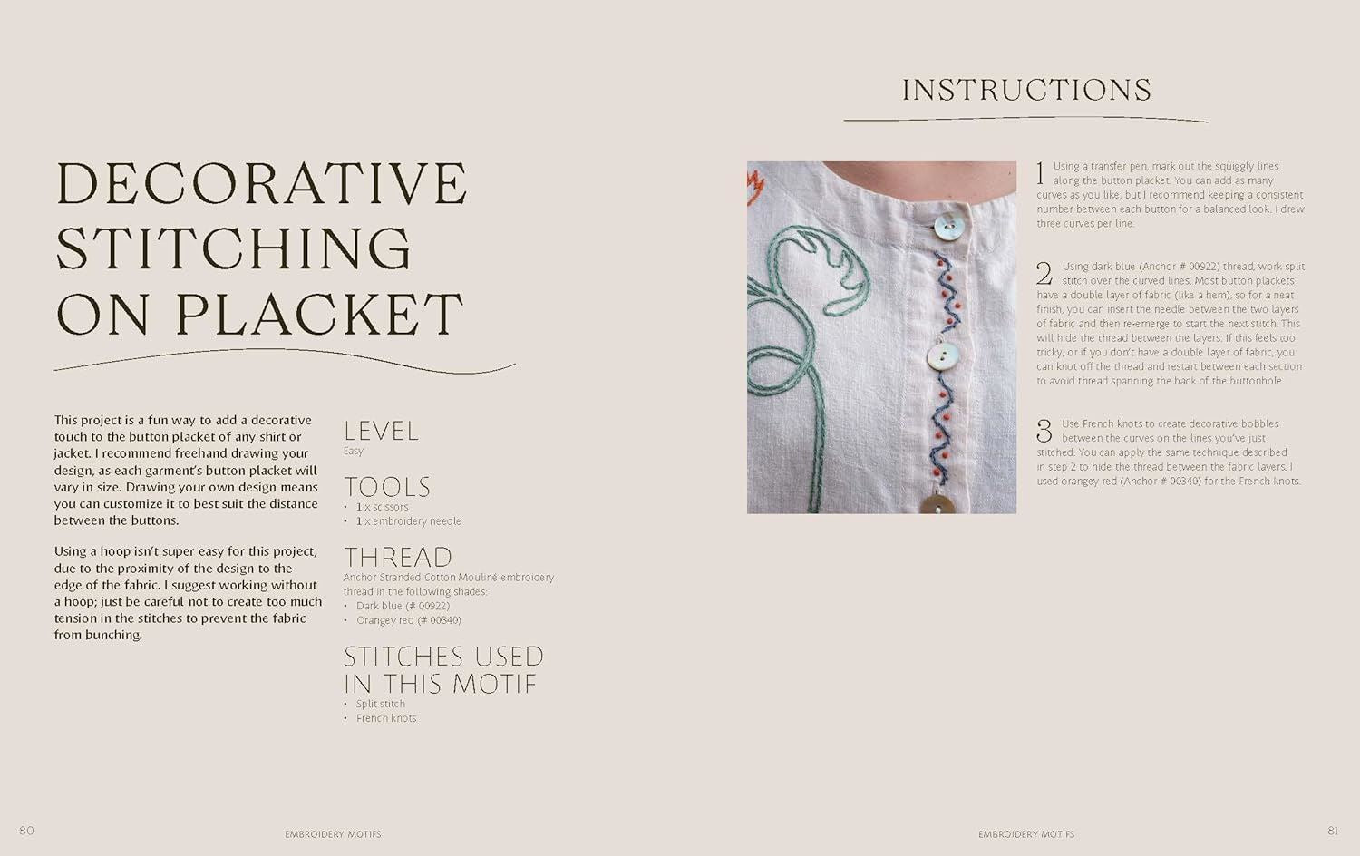 bookspeed - threads embroidery book inner spread about decorative stitching - winter's moon