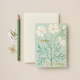'Happy Birthday Blue Cosmos' Greetings Card