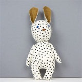 Fairtrade handmade spotty rabbit childrens toy, with mustard ears - Winter's Moon
