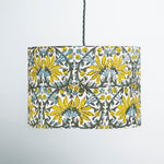Jasmine Block-Print Fabric Lampshade - Winter's Moon 