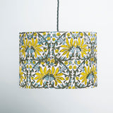 Jasmine Block-Print Fabric Lampshade - Winter's Moon 