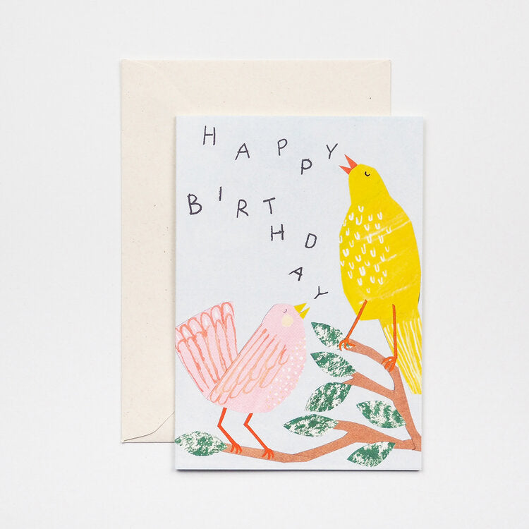 'Birthday Birds' Greetings Card - Winter's Moon 