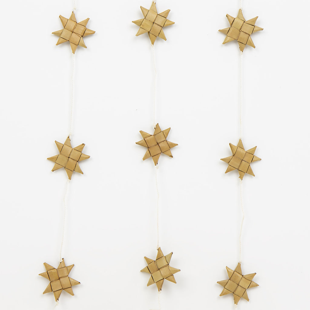 Palm Leaf Stars Garland - Natural - Winter's Moon 