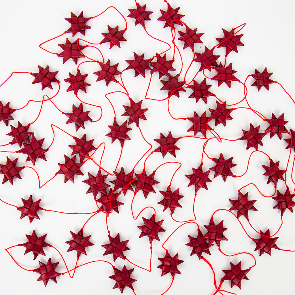 Palm Leaf Stars Garland - Red - Winter's Moon 