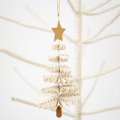 Paper Christmas Tree Decoration - White - Winter's Moon 